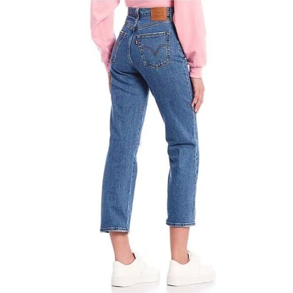 Levis Ribcage Straight Ankle Jeans Womens 27x27 Dark Wash High Rise 726930158 - Picture 3 of 7